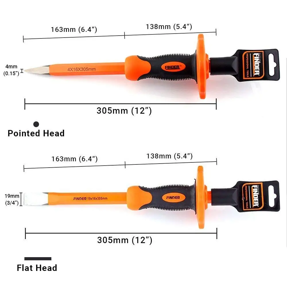2 pces 12-Polegada cinzéis resistentes ajustados com