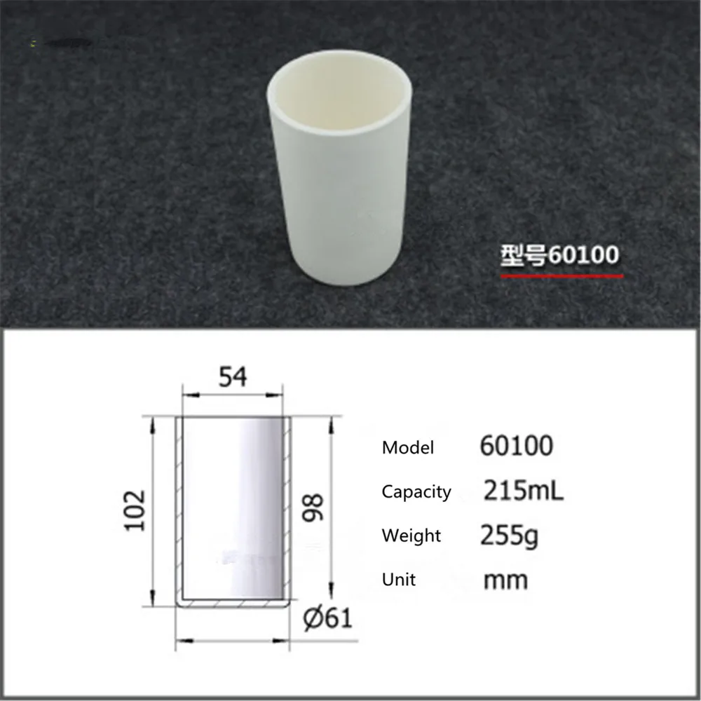 

99.5% Cylindrical corundum crucible/215ml 60100/Temperature resistance 1600 degree / sintered ceramic crucibl