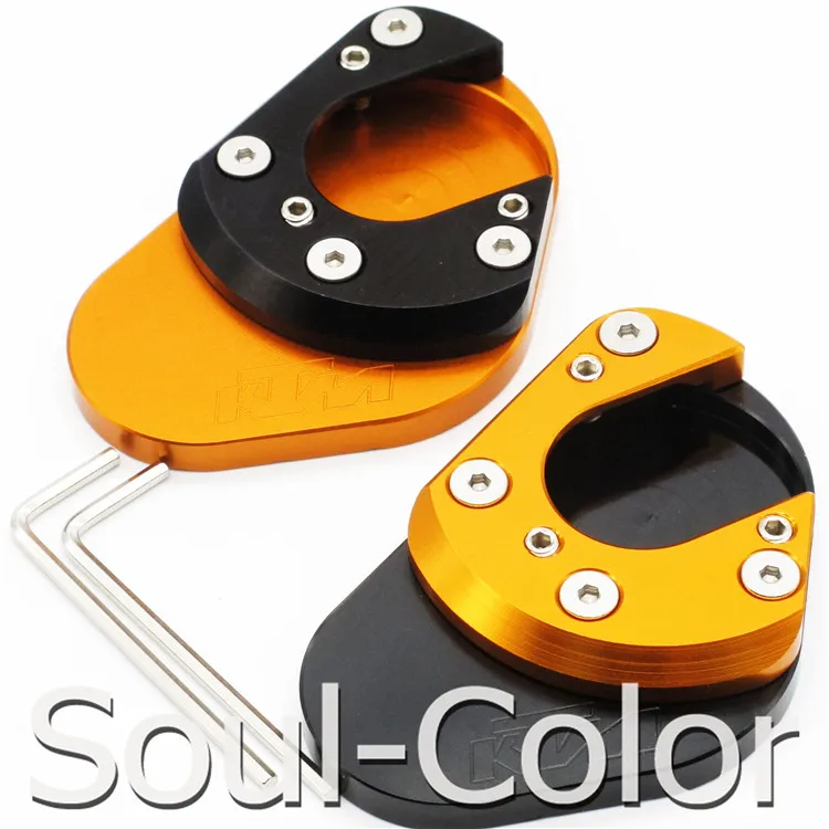 QIDIAN para KTM Duke RC 125 200 390 Enduro Supermoto SM SMC Adventure 690 950 990 CNC Kickstand Side Stand Extension Pad Enlarger Plate