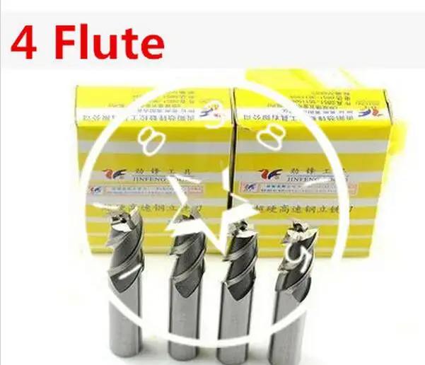 

Free shipping High Quality 2pcs End Mill 10mm~14mm four 4 Flute HSS & Aluminium End Mill Cutter CNC Bit, Milling tools