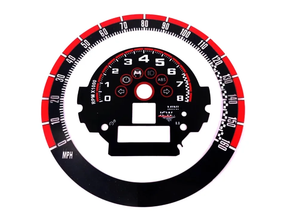 Фирменная Новинка ABS Материал УФ-защитой JCW PRO Гонки Стиль Скорость и тахометр для r mini cooper F54 F55 F56 F57 F60(2 предмета/партия