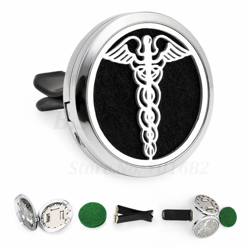 

New Medical symbols designs Car Diffuser vent clips 12 constellations parfum Essential Oil locket with Removable Clip(10Pad)