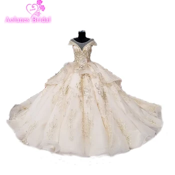 شراءفاخر بلا أكمام ملونة ثلاثية الأبعاد الزهور خمر فساتين الزفاف الثقيلة 2018 الراقية أكبر تنورة مثير فستان زفاف صور حقيقية