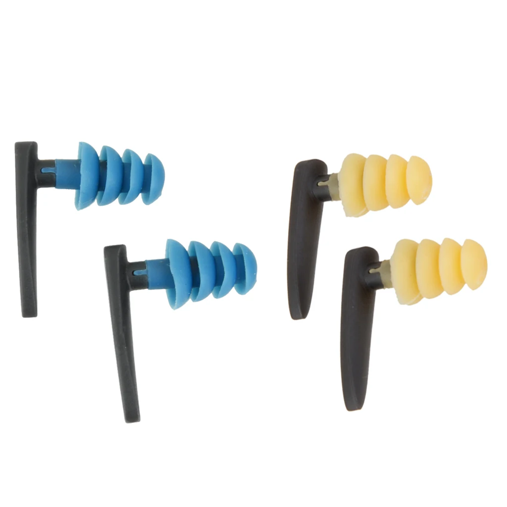 2 Pairs Unisex Adult Kids Soft Swimming Pool Ear Plug Water Protection Earplugs Swim Learning Aids with Case