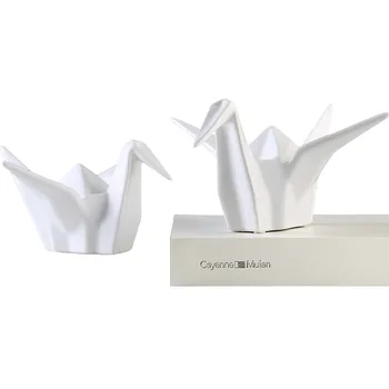 

Thousand Paper Crane Figurine Statues Art Sculpture Ceramic Art&Craft Home Decoration Accessories R956