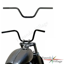 Papanda мотоцикл черный алюминий 13 см подъемы баров 7/" Руль Универсальный для Chopper Bobber Кафе Racer уличный велосипед Мотокросс
