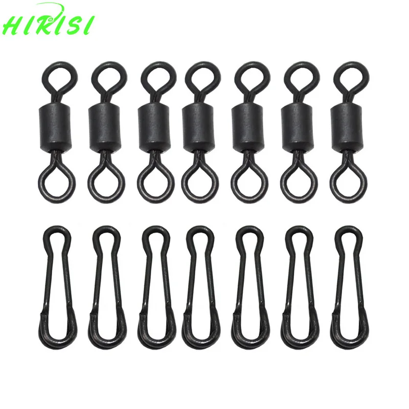 50+50 Size 4 and15mm Carp Fishing Swivel Clips Rolling Ring Quick