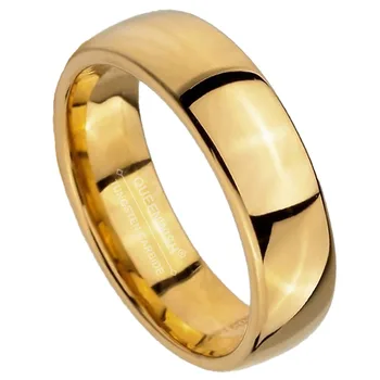 

6mm Timeless Classic Gold Tungsten Carbide Engagement Wedding Rings Band Comfort Fit Couple Promise Rings Set