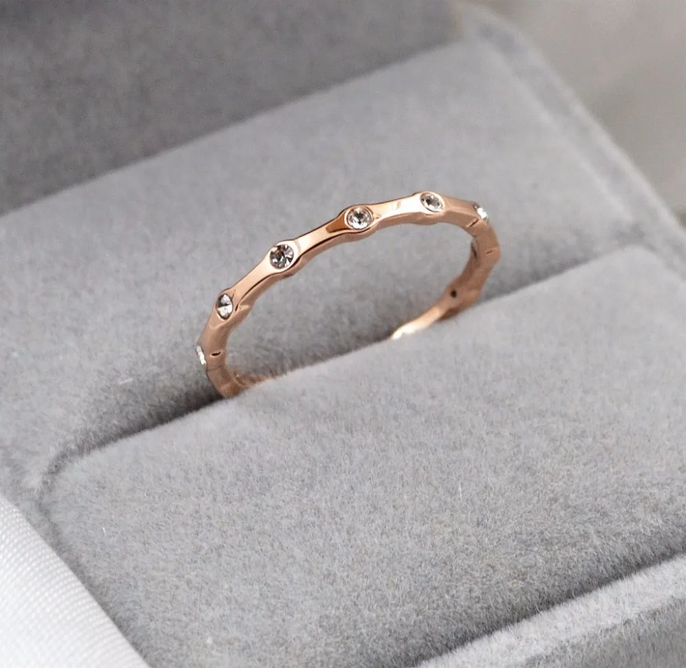 

Fashion High Quality titanium steel with Rhinestones girl tail ring ,Rose Gold colors nice gift rings for girl ,drop shipping