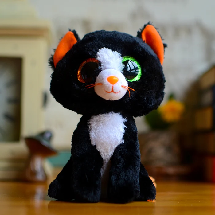 

Hot Boos Kids Plush Toys Big Eyes Beanie Colorful Ty MAGIC Sophie Black Cat Lovely Gifts Kawaii Girls Cute Stuffed Animal Dolls