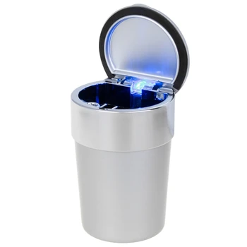

Brand Portable Universal Cup Holder Cigarette Cigar Auto ABS Ashtray Mini Smokeless Car Ashtrays Stand with Blue LED Light