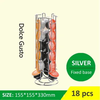 

Hot Sale 18 cups Coffee Pod Holder Stand Capsule Tower Rack Nescafe Dolce Gusto Iron Plating Coffee Pods Storage Shelves Holder