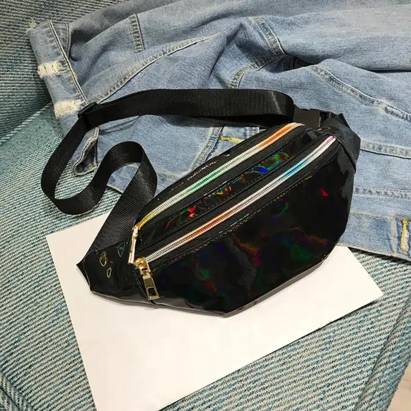 Высокое качество обувь для девочек повседневное Лето Crossbody Fanny Packs Светоотражающие лазерной для женщин Пояс Бум сумки на плечо Новинка 2019