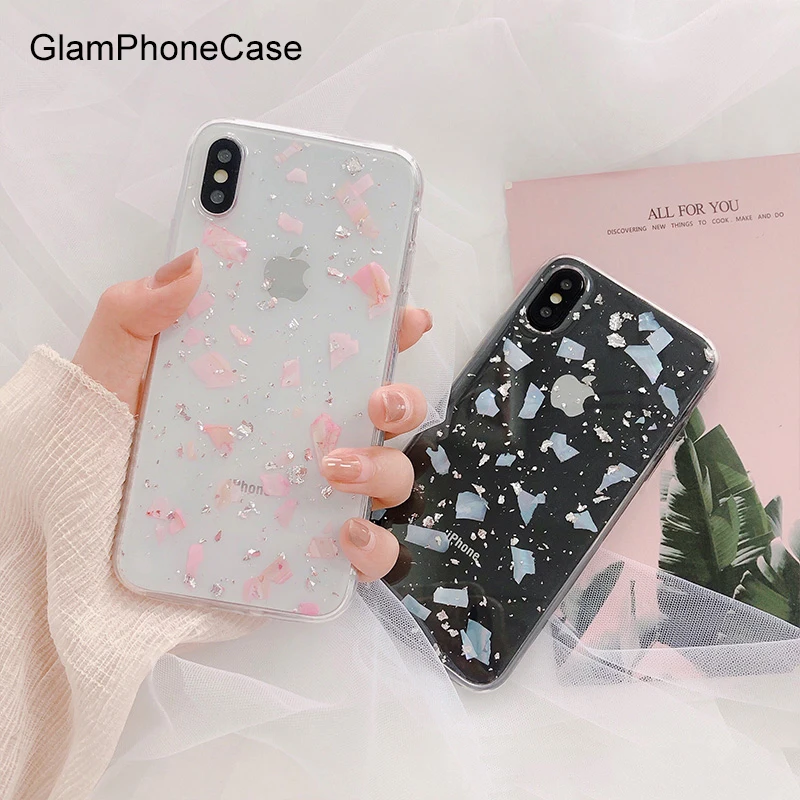 GlamPhoneCase чехол для телефона из серебристой фольги iPhone XS Max XR X 8plus 8 7plus 7 6S/6 Plus Мягкий