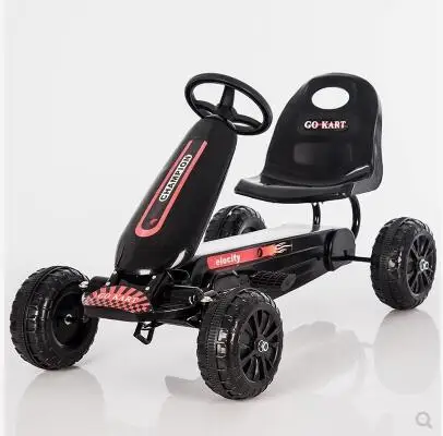 Детская педаль Go Kart с EVA твердыми колесами - Цвет: Черный