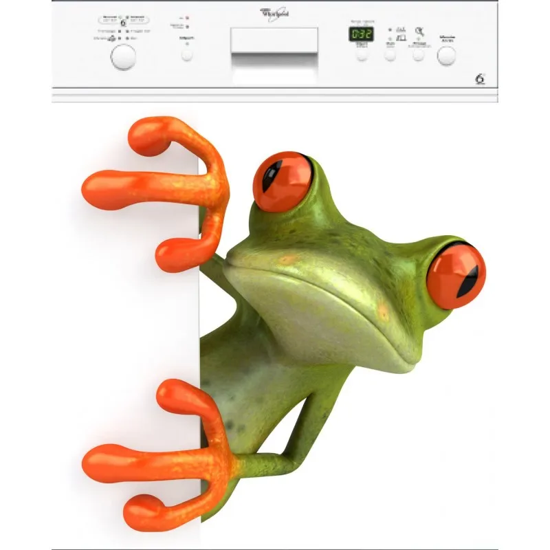 

DIY Cartoon Frog Waterproof SelfAdhesive Dishwasher Door Sticker Wallpaper kitchen accessories wall sticker