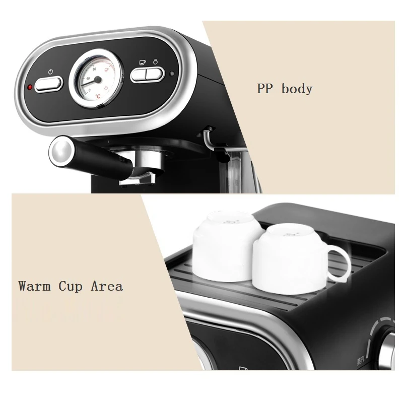 Espresso Coffee Machine Semi-automatic Coffee Maker Cappuccino Moka Milk Frother Foamer High-pressure 20BAR