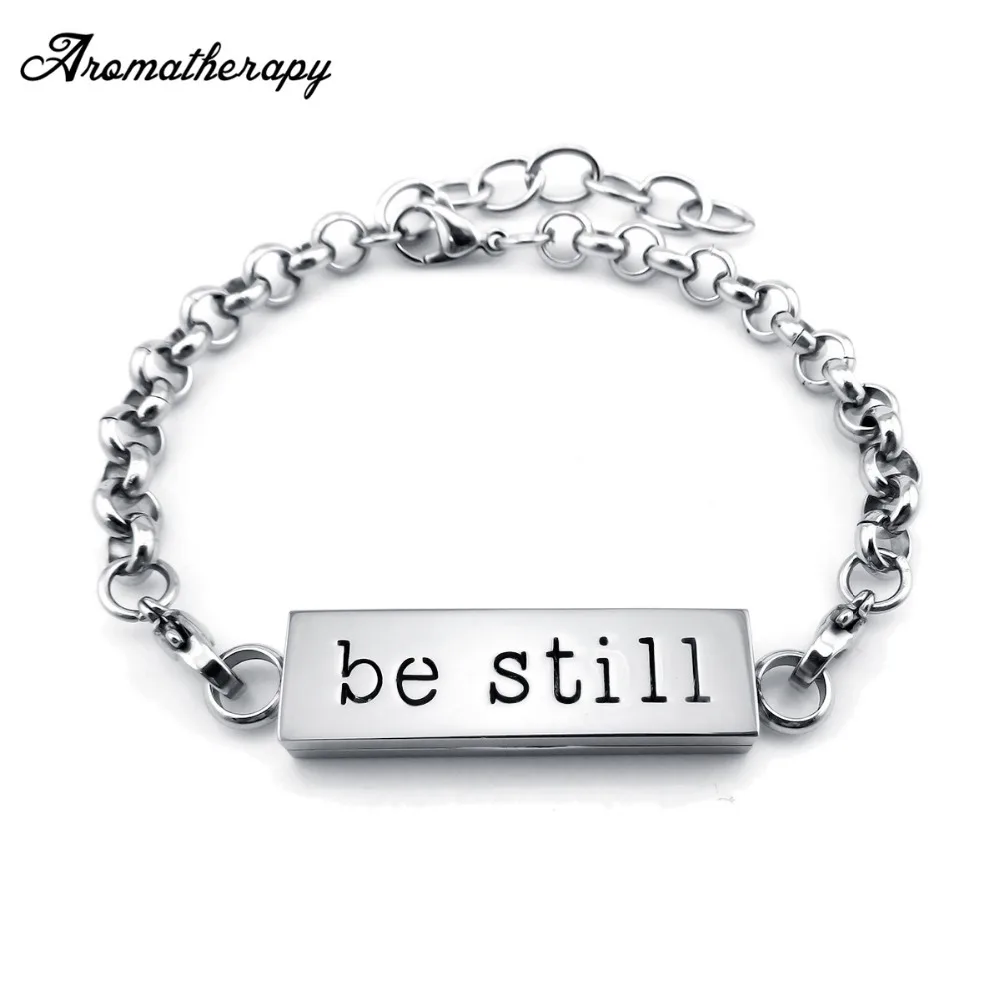 

Be Still Bar diffuser bracelet- Simple Horizontal Bar aroma bracelet for Women Motivational Jewelry for Men