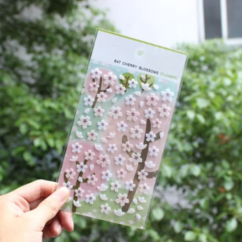 

1 Sheet Cartoon Kids Sticker Cherry Blossom Diary Deco Scrapbooking Hand Made Stickers Stationery Decoration Craft