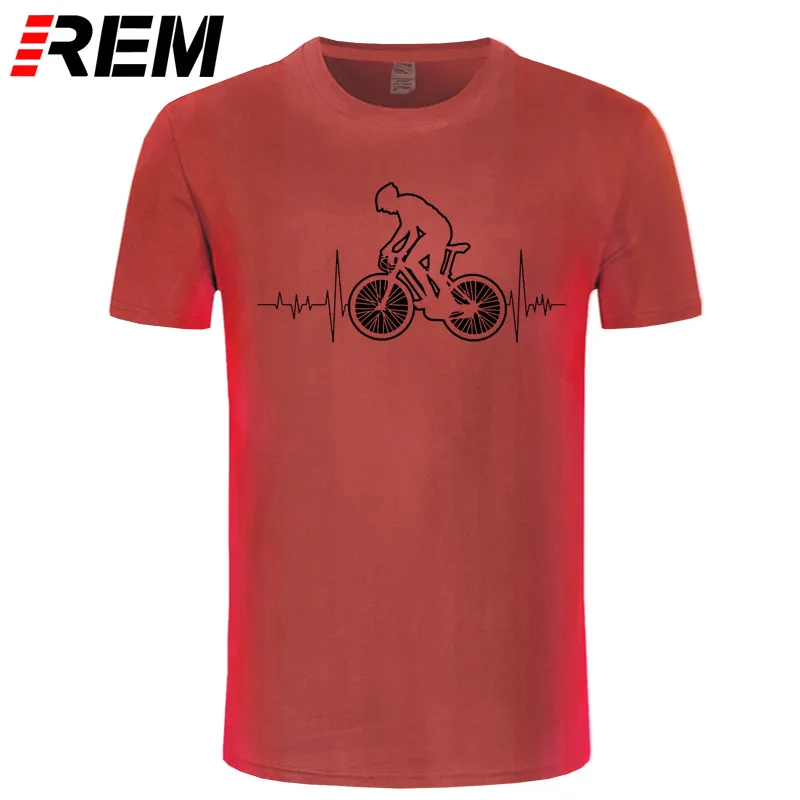 REM, футболка для горного велосипеда MTB, брендовая одежда, футболка с логотипом для велосипеда, футболка для горного велосипеда, смешная футболка с сердцебиением, подарок для велосипеда - Цвет: red black