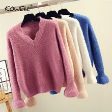 Women Sweaters For 2018 Stretch Soft Wool Material Women Sweaters and Pullovers Casual Short V-neck Extra-Thick Wool Sweater Women Sweaters For 2018 Stretch Soft Wool Material Women Sweaters and Pullovers Casual Short V-neck Extra-Thick Wool Sweater