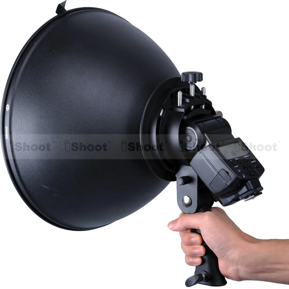 Portable Speedlight Flash Bracket Grip Umbrella Holder Adapter + Bowens