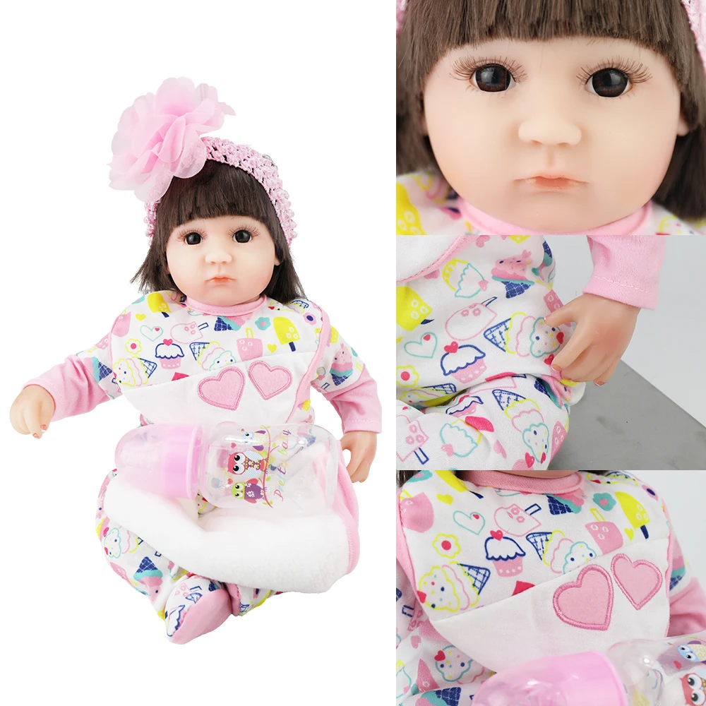 

bebek reborn doll 43cm soft silicone reborn baby dolls com corpo de silicone lol vinyl reborn menina baby girl born