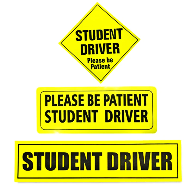Volkrays Car Stickers Safety Warning Mark STUDENT DRIVER BE PATIENT DECAL Universal Exterior Accessories for Golf Smart Peugeot |