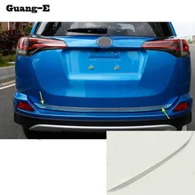 Car body styling copertura Posteriore in acciaio inox fondo porta Portellone cornice piastra di rivestimento parte della lampada 1 pz Per Toyota RAV4 2016 2017 2018