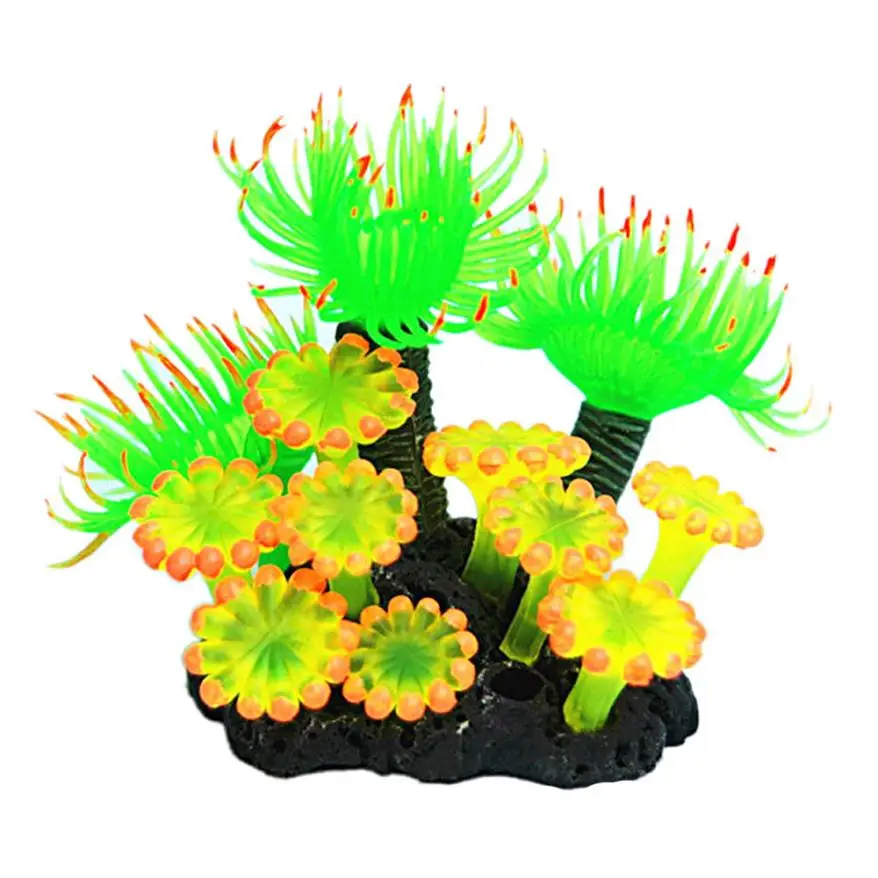 Украшения для аквариума, растения для украшения аквариума, украшение аквариума, украшение аквариума, аксессуары для аквариума - Цвет: Цвет: желтый