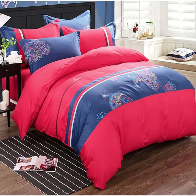 Wedding Bedding Set Cotton Embroidery Bedclothes Designer