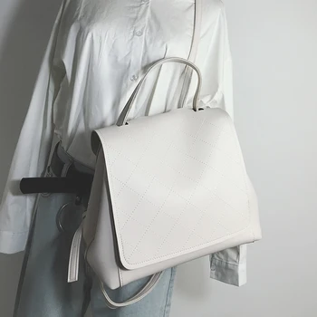 

Women Backpack for School Style Leather Bag For College Simple Design Women Casual Daypacks Female Famous Brands