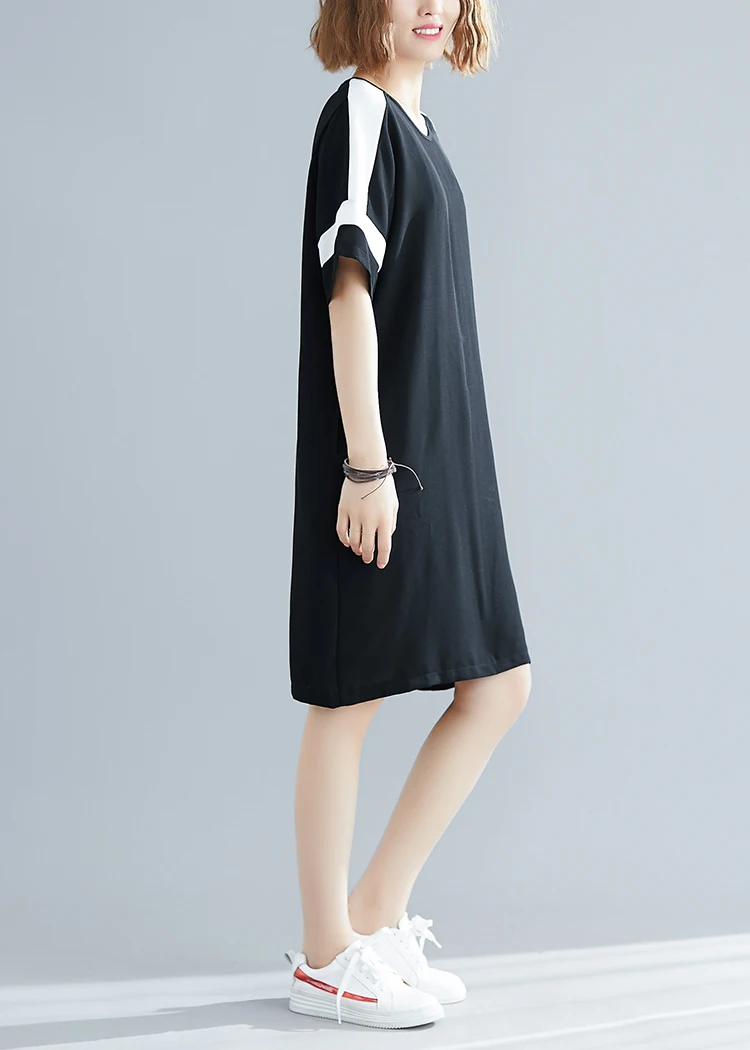 Женское однотонное Элегантное повседневное платье миди с короткими рукавами и карманами