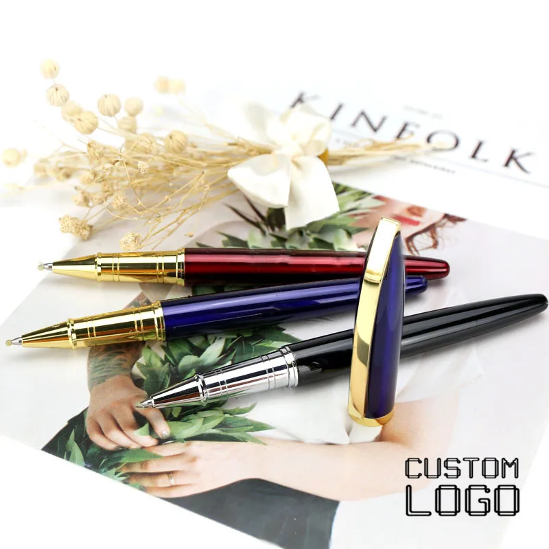 

1pc New Metal Ball Pen Daily Writing Business High-end Gift Gel Pens Custom LOGO Student Stationery Office Hotel Laser Lettering