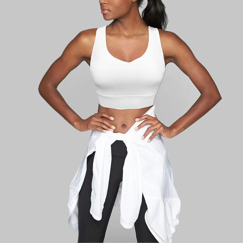 

2019 Favorite Push-Ups Fitness bra in gym Breathable V collar Running vest With Chest Pad Sport Yoga bras