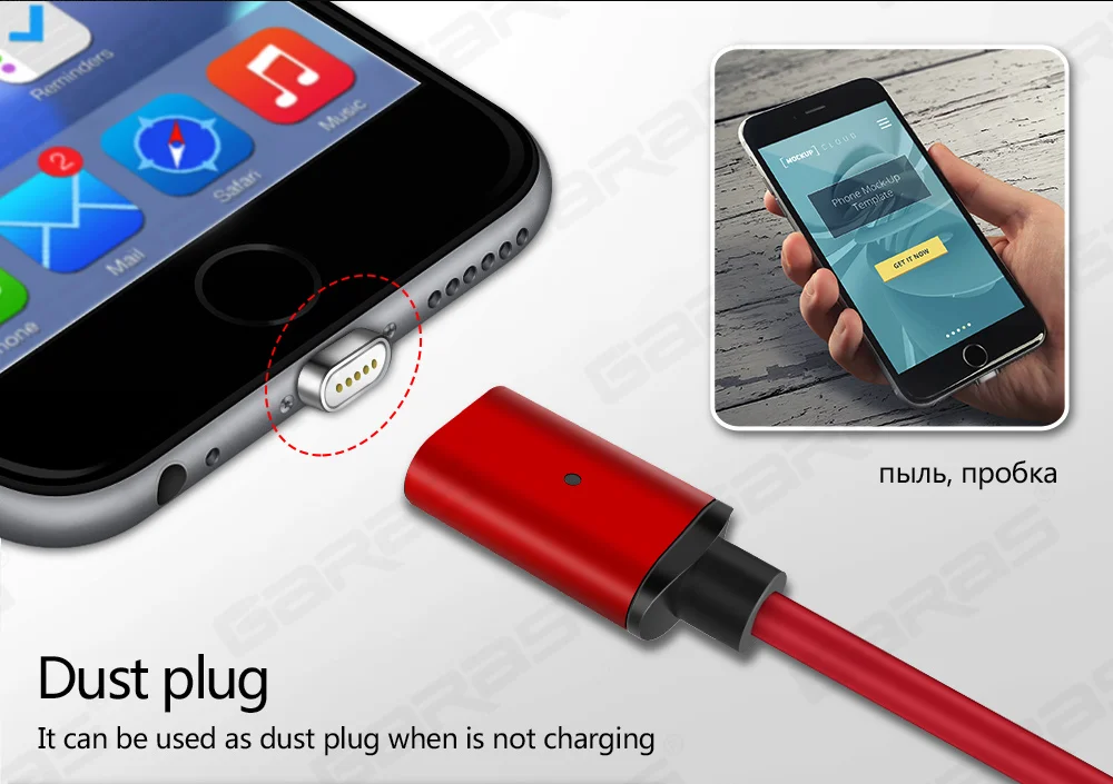 GARAS USB Type C/IOS/Micro USB 3IN1 магнитный кабельТип-C USB-C быстро Зарядное устройство адаптер Магнит кабель для iphone Кабели для мобильных телефонов