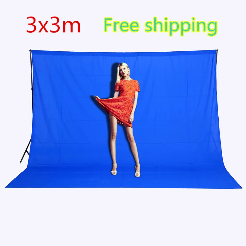 CY-Free-shipping-3mx3m-Photography-background-Blue-Photo-Lighting-Studio-screen-cotton-Muslin-photo-Backgrounds-image