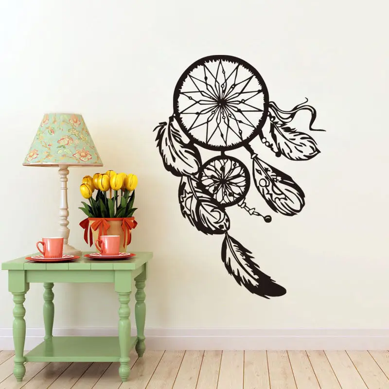 dreamcatcher vinyl wall stickers indian symbol feathers wall decals home decor design artistic wallpaper removable mural - Artistic Wall Design dreamcatcher vinyl wall stickers indian symbol feathers wall decals home decor design artistic wallpaper removable mural - Artistic Wall Design