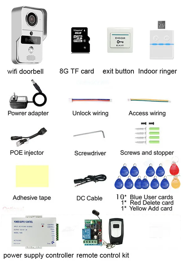 Беспроводной Wifi RJ45 LAN 720P IP дверной звонок дверная камера RFID Доступ видео домофон для Android IOS телефон планшет ПК