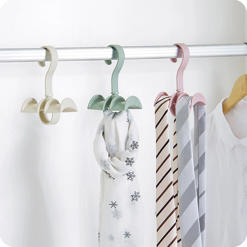 Multi-function Storage Curve Rack Organizer Shelf Hanger Rotating Hook Tie Belts Bag Scarf Hanging Wardrobe Cupboard Hooks NEW | Дом и сад