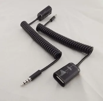 

1pc USB 2.0 Female To 3.5mm 4 Pole Male Audio Retractable/Spring AUX Input Cable 90cm