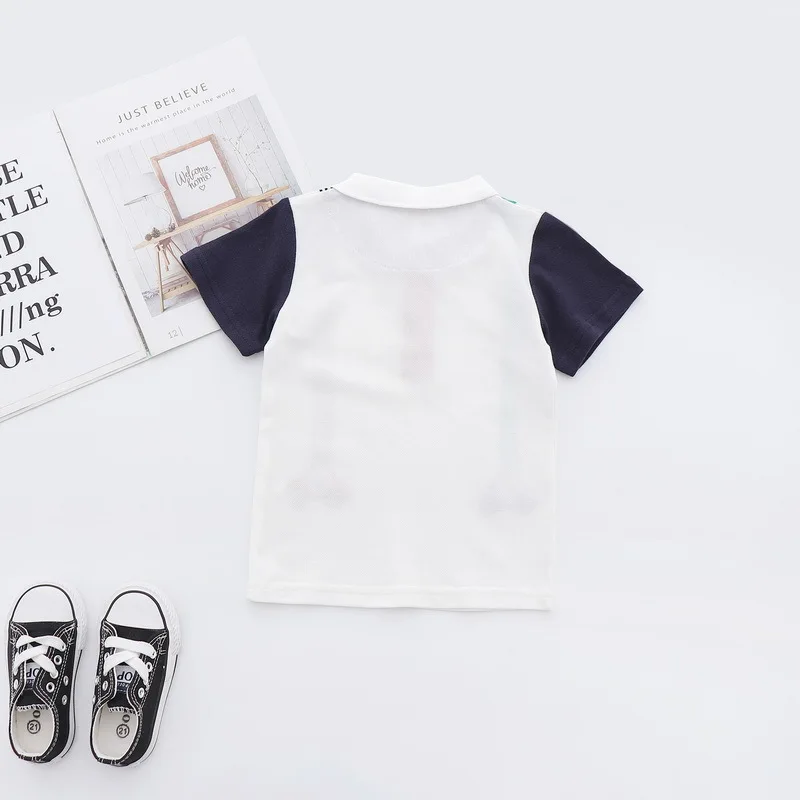 Fashion Summer Cotton Baby Boys Short Sleeved T-shirt Printed Children Tees Kids Tops For Age 2-7 Years Old