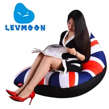 LEVMOON Beanbag Cadeira Do Sofá Bandeira REINO UNIDO Zac Conforto Do Assento do Saco de Feijão Tampa de Cama Sem Enchimento De Algodão Interior Beanbags Cadeira de Salão