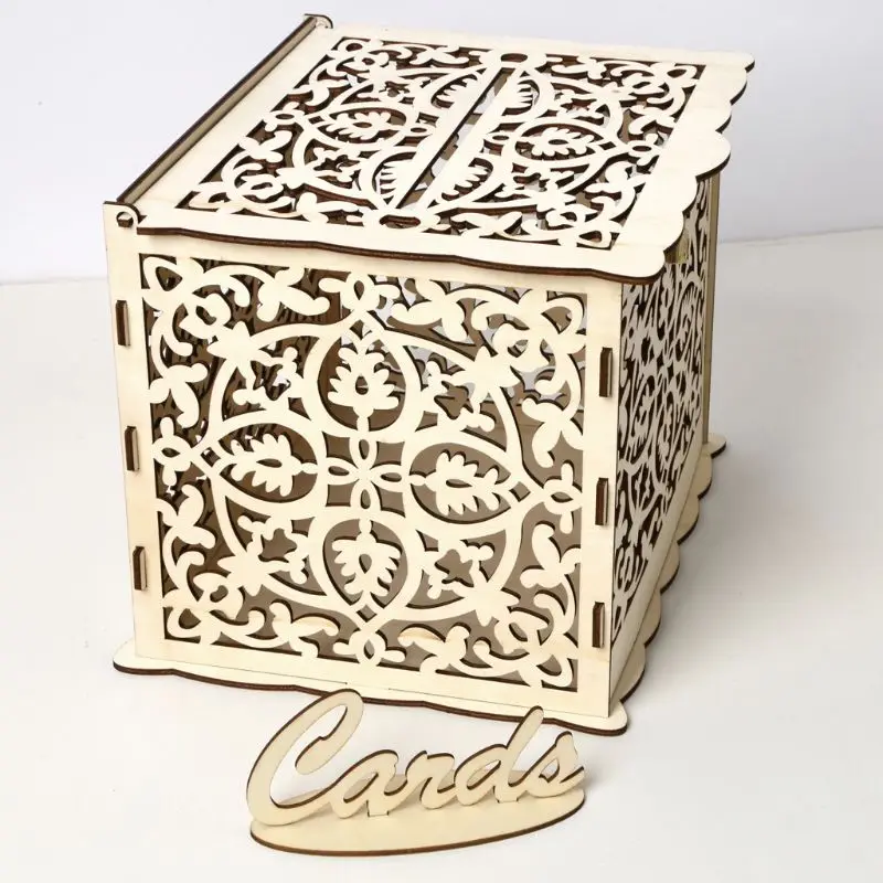 DIY свадебный подарок деревянная карточка коробка для денег чехол с замком деревенское красивое украшение для вечеринок день рождения поставки