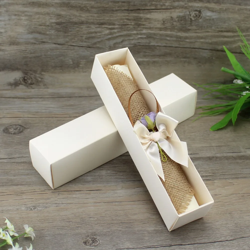 100Pcs Beige Gold Scroll Wedding Invitation Cards Personalized Party Card