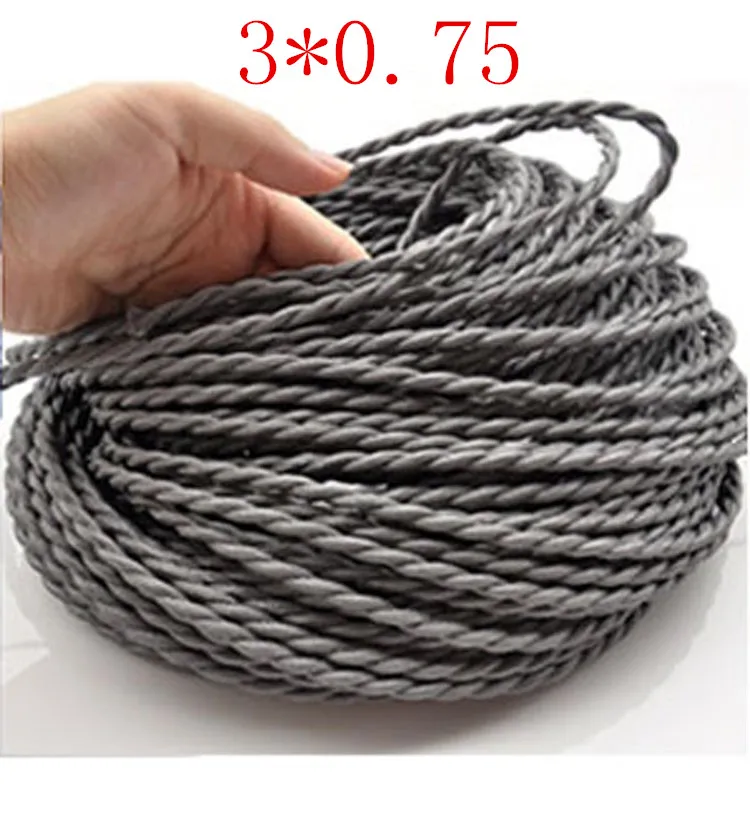 

5m / lot 3 cores Edison Textile Cable Fabric Wire Chandelier Pendant Lamp Wires Braided Cloth Electrical Cable Vintage Lamp Cord