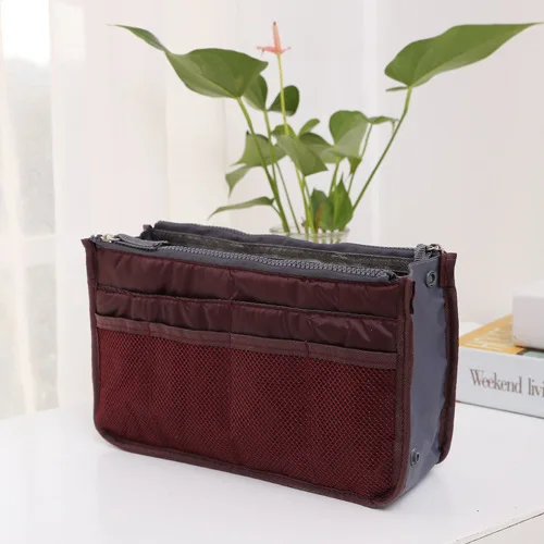 Портативная небольшая дорожная сумка сортировочный органайзер, легкая сумка, умная косметичка, куб для упаковки - Цвет: Wine Red