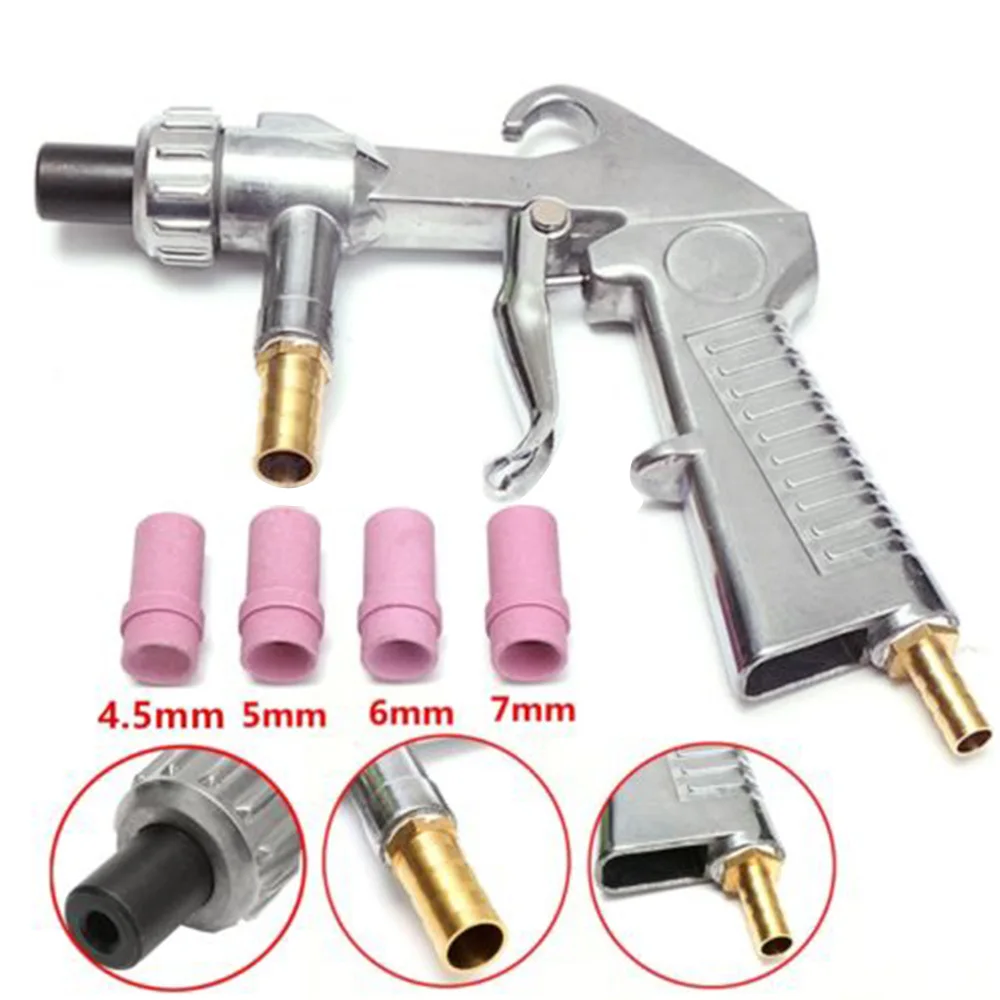 

8in1 Sandblaster Gun Air Siphon Sand Blasting Gun + Iron / Ceramic Nozzles Kit