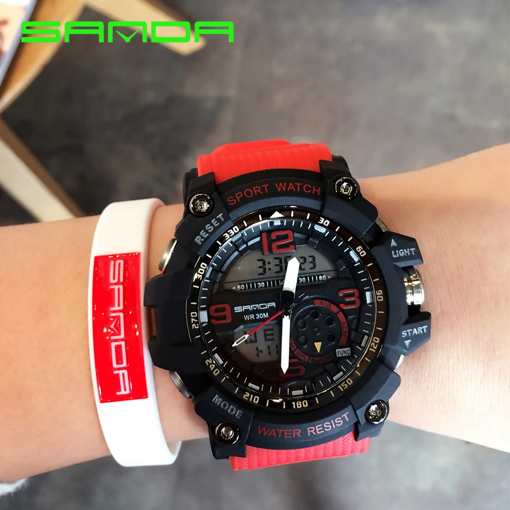 G Style Shock Sanda водонепроницаемые спортивные часы мужские кварцевые цифровые
