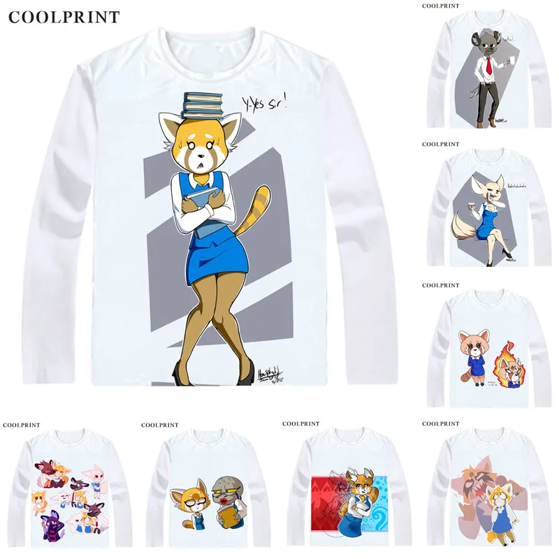 Aggretsuko Футболки с длинным рукавом аниме агрессивные Retsuko Aguresshibu красная панда
